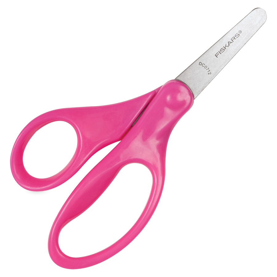 Fiskars 5 Blunt Tip Kid Scissors - 5 Overall Length - Left/Right -  Blunted Tip - Shiny Pink - 1 Each - Thomas Business Center Inc